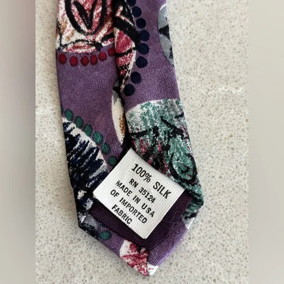 Designer Multicolor Patterned Men's Tie - Picture 5 of 7